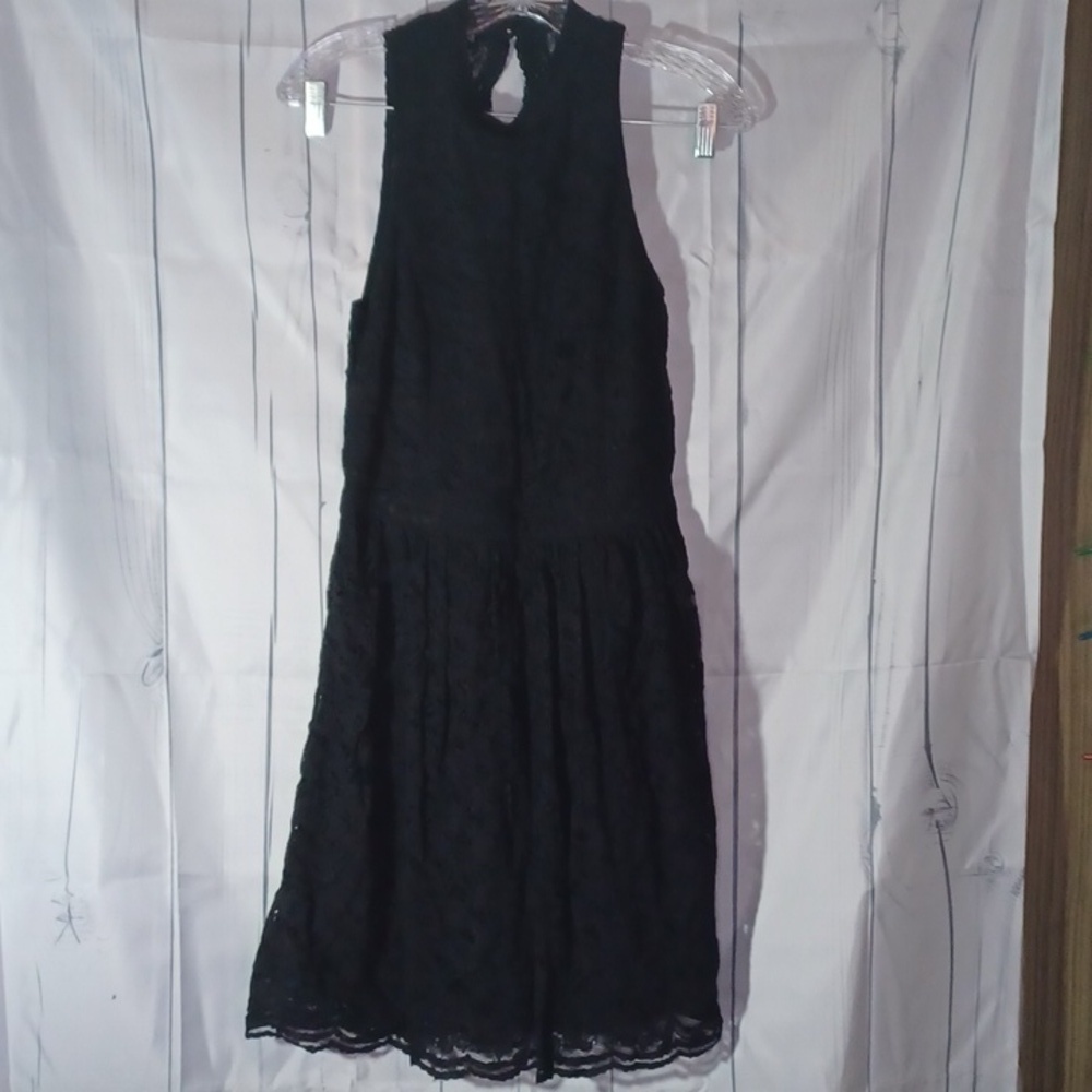 Hollister Crochet Lace Whimsigoth Sleeveless Skater Mini Halter Dress